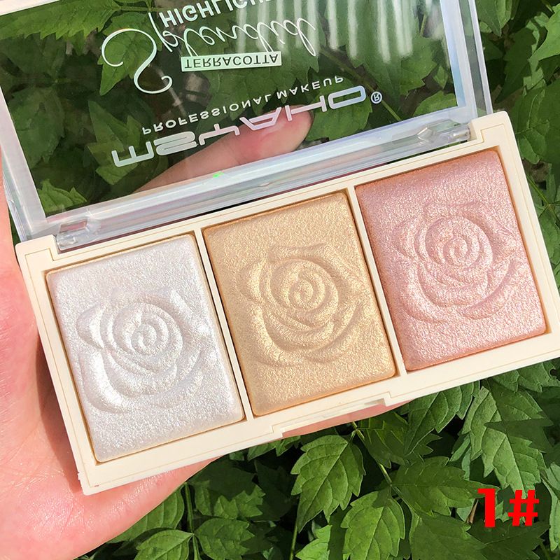 3 Colors Highlighters Bronzer Pressed Powder Blusher Bronzer Pearl Contour Luminizers Eye shadow