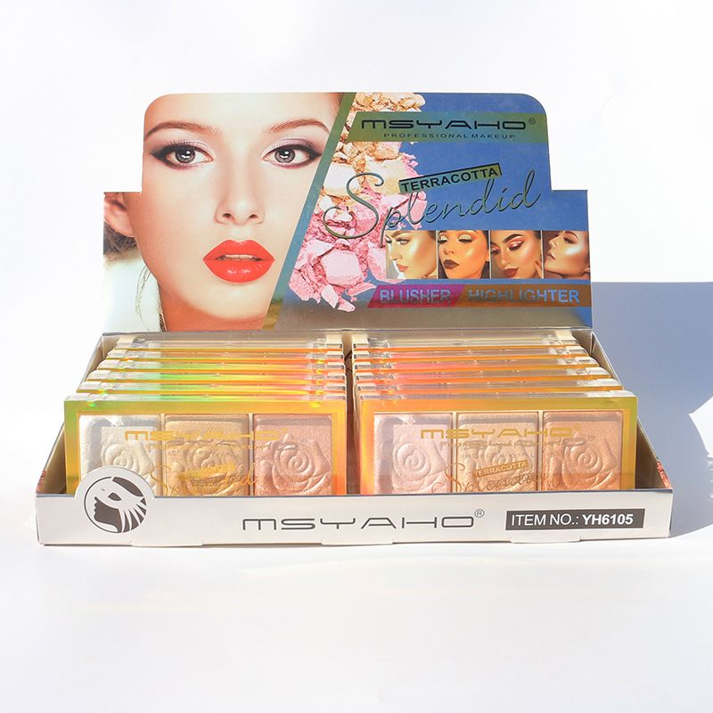 3 Colors Highlighters Bronzer Pressed Powder Blusher Bronzer Pearl Contour Luminizers Eye shadow