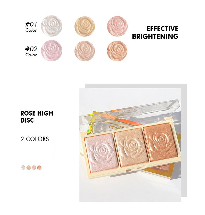 3 Colors Highlighters Bronzer Pressed Powder Blusher Bronzer Pearl Contour Luminizers Eye shadow