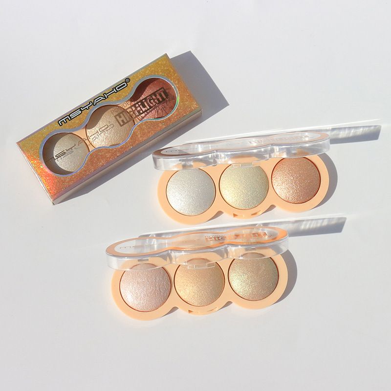 3 Colors Highlighters Bronzer Pressed Powder Blusher Bronzer Pearl Contour Luminizers Eye shadow Brighten Refine