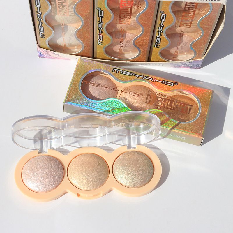3 Colors Highlighters Bronzer Pressed Powder Blusher Bronzer Pearl Contour Luminizers Eye shadow Brighten Refine