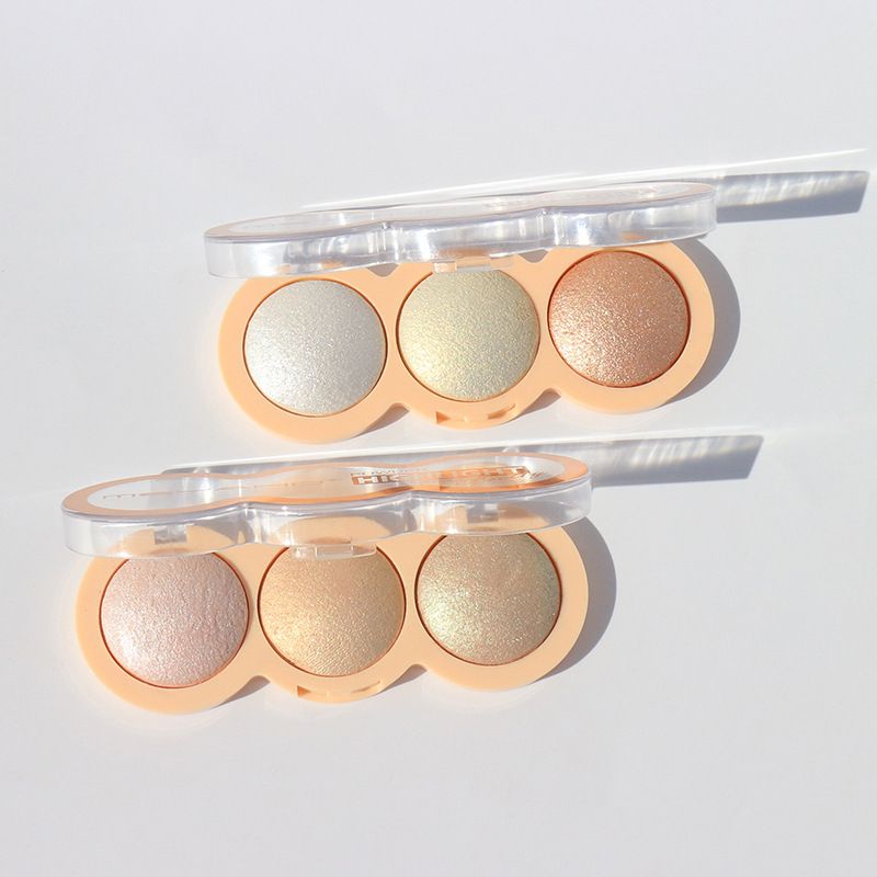3 Colors Highlighters Bronzer Pressed Powder Blusher Bronzer Pearl Contour Luminizers Eye shadow Brighten Refine