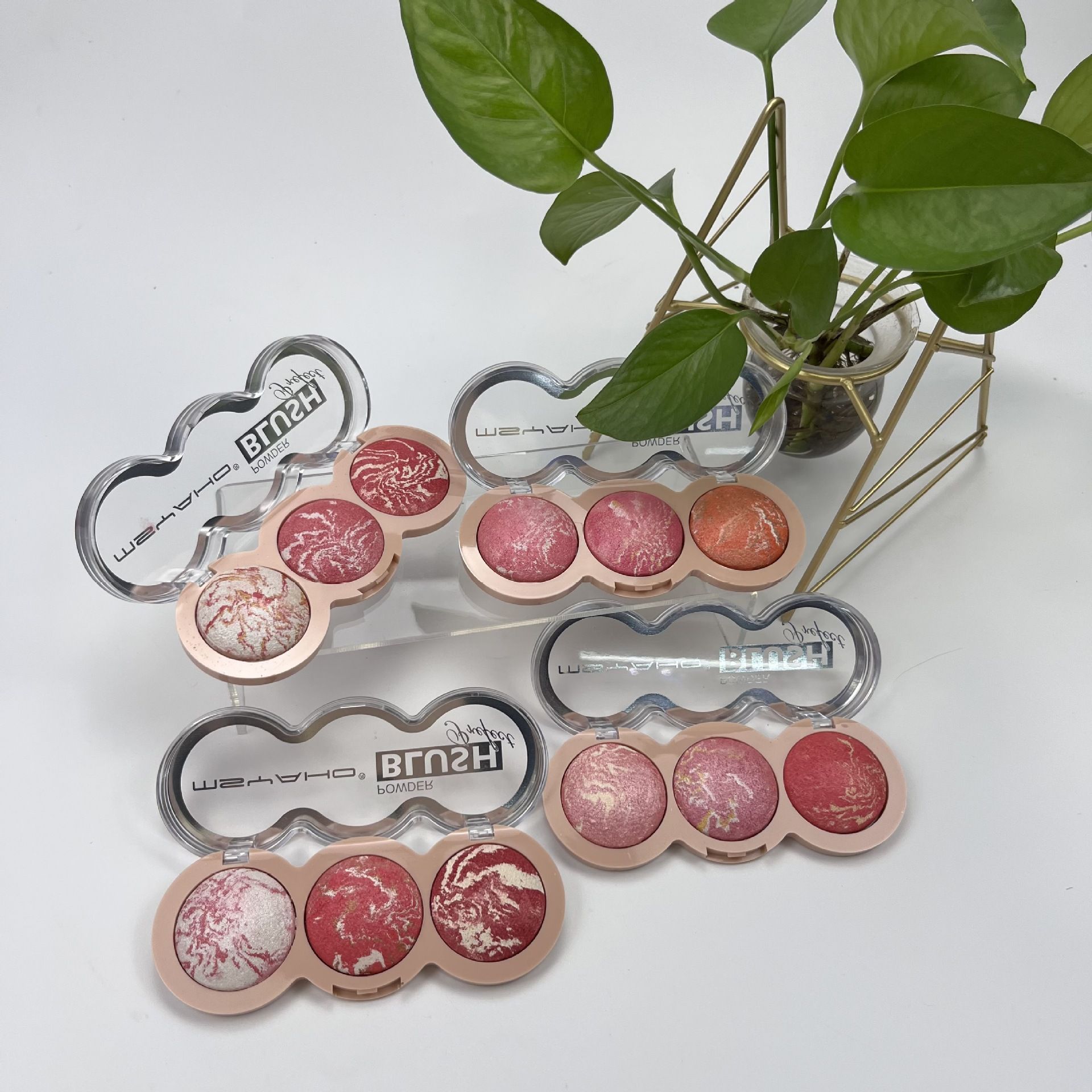 3 Colors Highlighters Glow Blush Pressed Powder Blusher Bronzer Pearl Contour Luminizers Eye shadow Brighten Refine