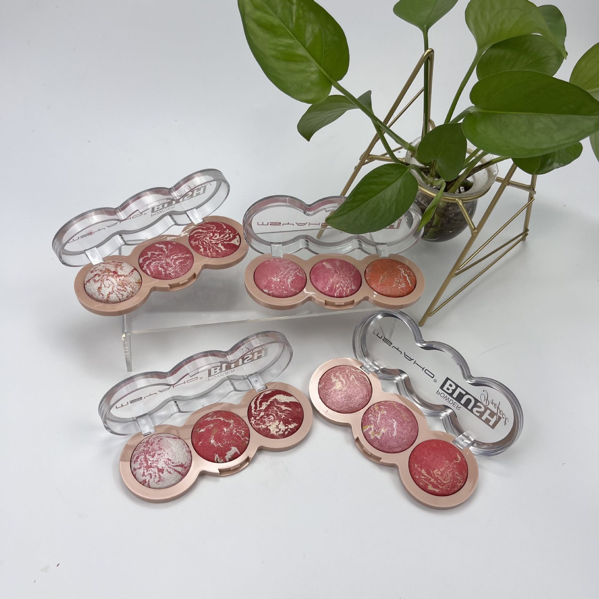 3 Colors Highlighters Glow Blush Pressed Powder Blusher Bronzer Pearl Contour Luminizers Eye shadow Brighten Refine