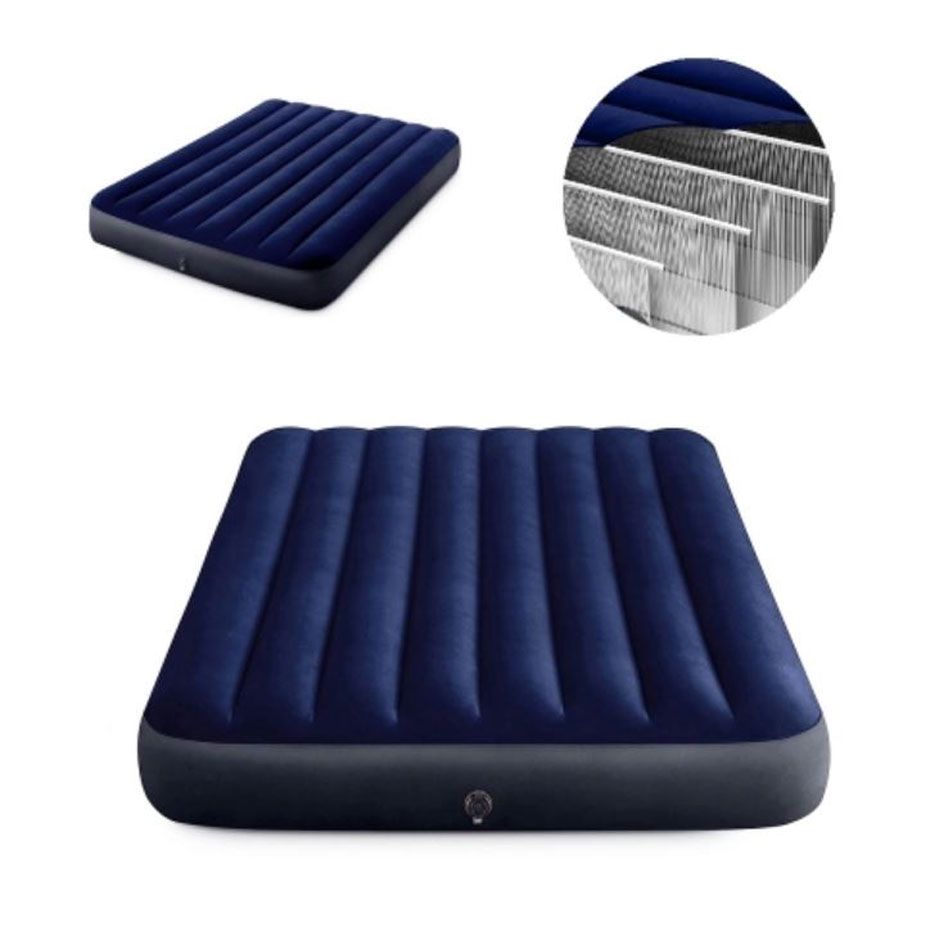 Air Mattress Deluxe Comfort-Plush Luxury Air Bed Blow Up Guest Bed for Home Portable Camping Travel Fast & Easy Inflation/Deflation Airbed