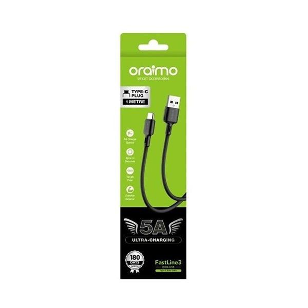 Oraimo Fastline 3 Cable Data Type-C 5A Fast Charging – OCD-C55