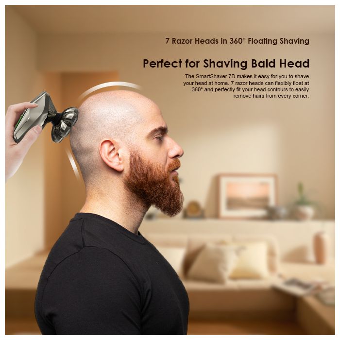 oraimo SmartShaver 7D 360° Floating 7 Razor Heads 5-in-1 Shaver Kit IPX7 Waterproof Shaver