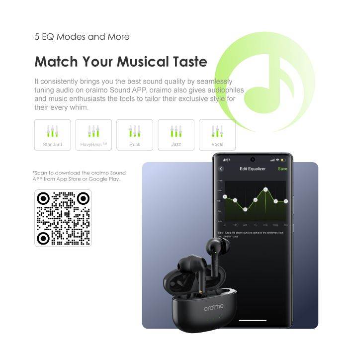 oraimo FreePods 3C ENC Noise Cancellation Long Playtime True Wireless Earbuds