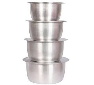 Heavy Duty Set Of Stainless Aluminium Sufuria Silver with no lids