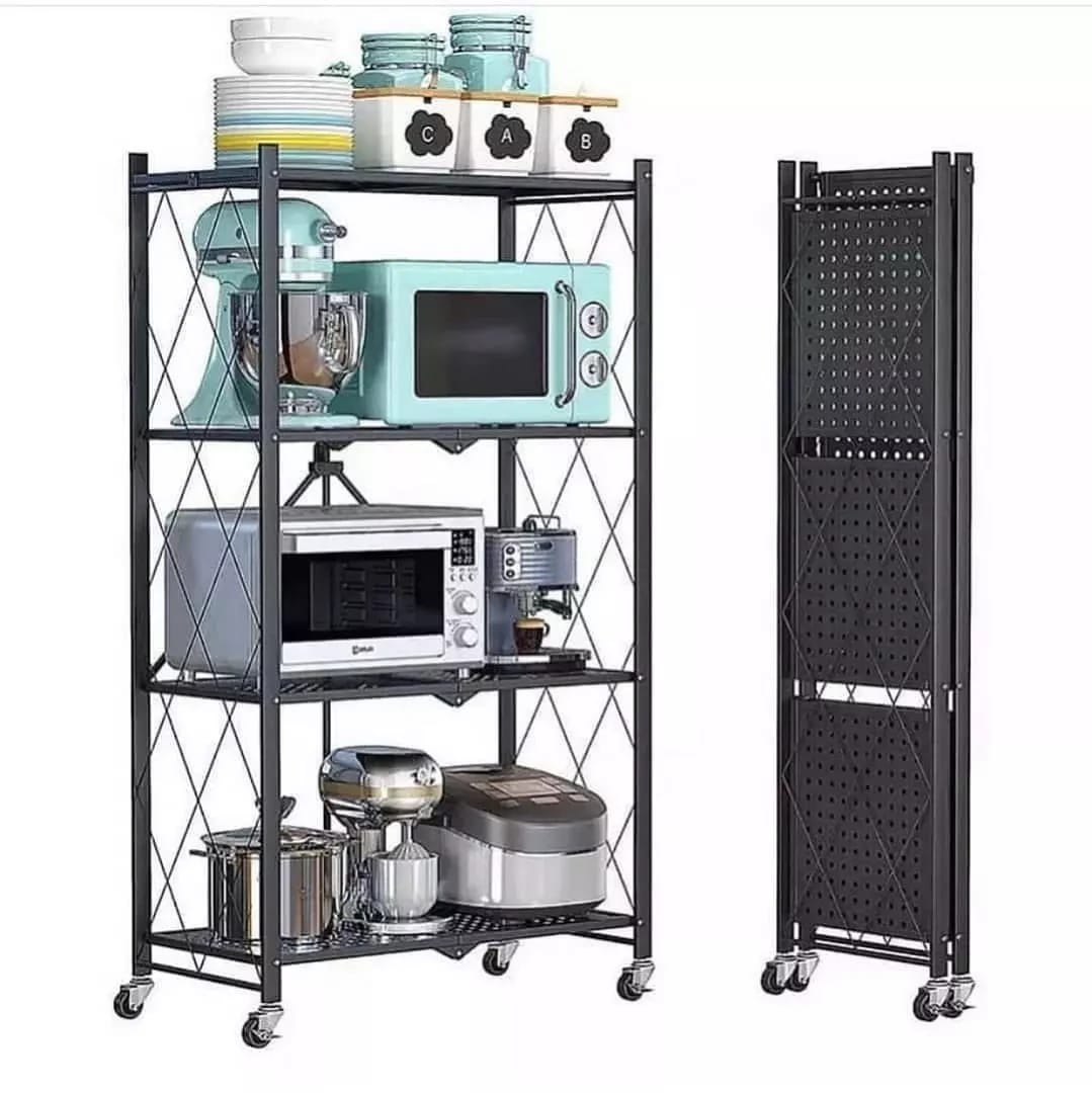 FOLDABLE MOVABLE METALLIC STORAGE RACK