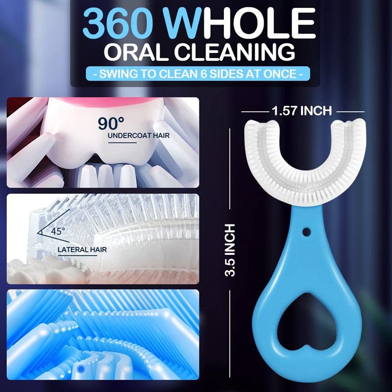 QSF Kids U-shaped Toothbrushes for 2 to 12 kids children boys fashion infant Oral clean tools baby girls kids care boy Baby products girl Children's Teeth