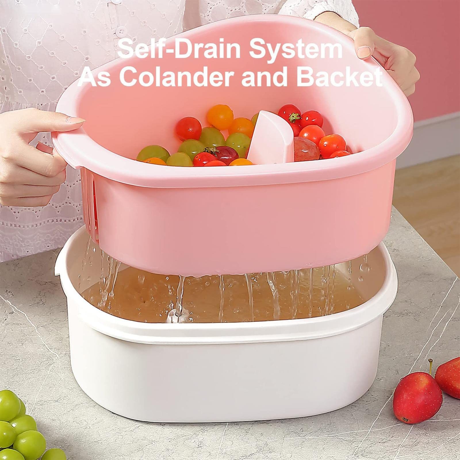 Fruit Vegetable Washing Machine Fruit Washing Spinner Device Vegetable Cleaner Device with Spin Scrubber Brush for Home Kitchen