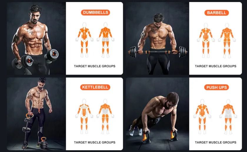 6 in 1 Adjustable Kettle Bell Weights