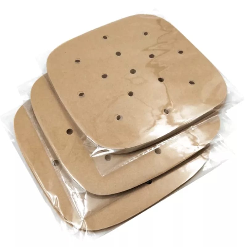 Air Fryer Liners, 22 cms- Air Fryer Parchment Paper Air Fryer Accessories,Square Airfryer Liner Paper, H HOME-MART Heavy Duty Perforated Parchment Paper Air Fryer Paper for Steaming Basket
