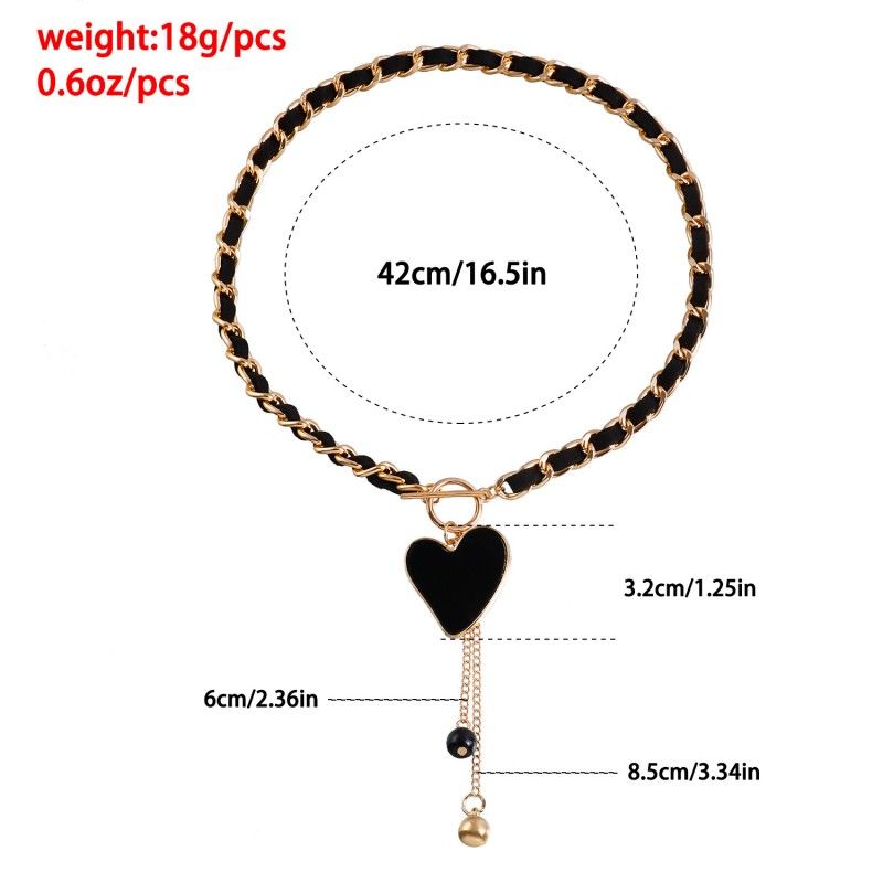 Necklace Fashion Ornaments Wrapped Flannelette Black Love Fritillaria Necklace Female Cold Wind Collar Bone Chain Fringe Collar Ornaments Women Necklace Jewelry Gift