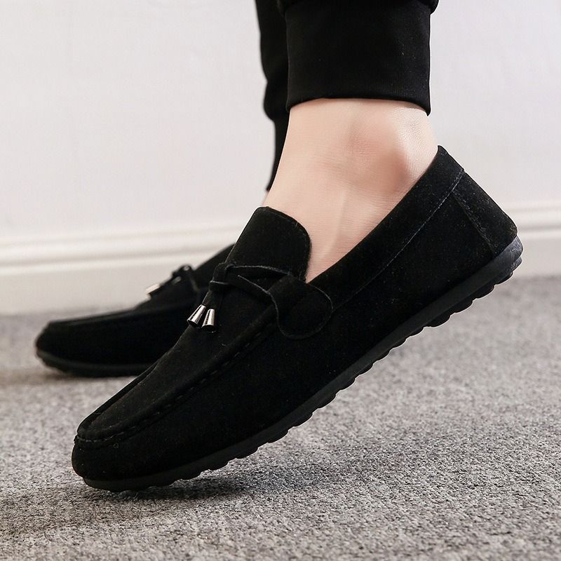 40-45 Men's beanie shoes new men's casual shoes men's Korean version of the trend cloth shoes men's lazy shoes black