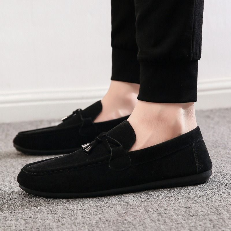 40-45 Men's beanie shoes new men's casual shoes men's Korean version of the trend cloth shoes men's lazy shoes black