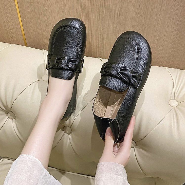 （Abit small in fitting so go for size higher）BIG SIZE 37-41 NEW BLACK Spring two wear flat fashion single shoes one foot kick-in beanie shoes women's casual pumps versatile loafers for women