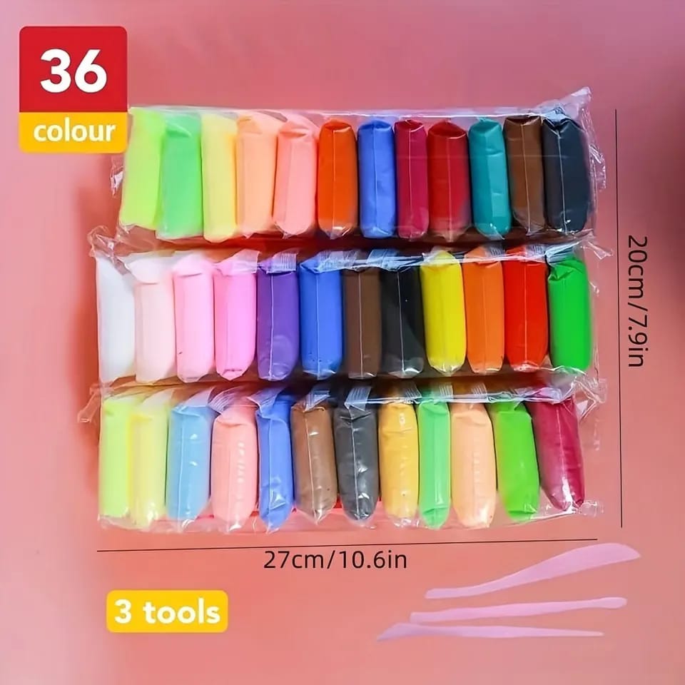 36 PCs  Dry Plastercine/ Modeling Clay/Playdough