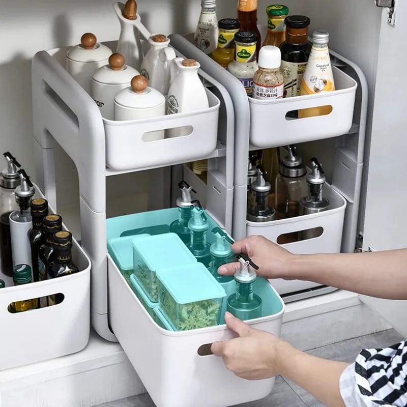 Two tier multifunctional kitchen Rack