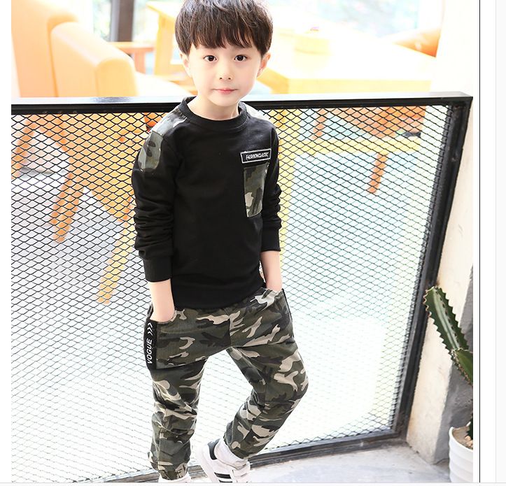 Kids Sport Clothing Sets Boys Tracksuit Autumn Camouflage Children Tops Pants 2Pcs Kit Outfit Teenager Boys Camouflage Tracksuit