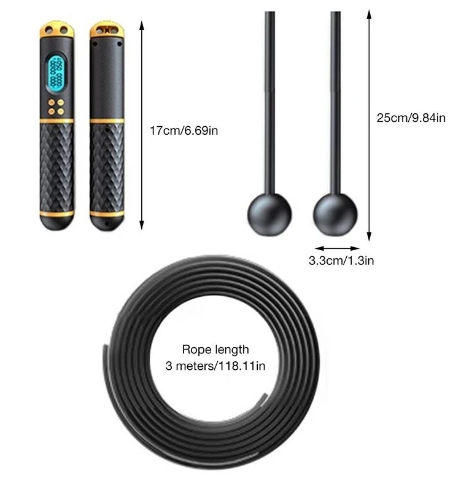 2 In 1 Multifun Speed Skipping Rope With Digital Counter Professional Ball Bearings And Non-slip Handles Jumps And Calorie Count