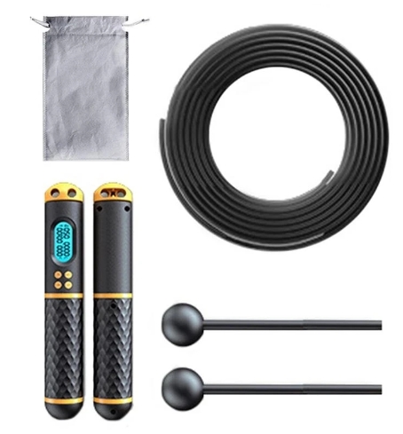 2 In 1 Multifun Speed Skipping Rope With Digital Counter Professional Ball Bearings And Non-slip Handles Jumps And Calorie Count