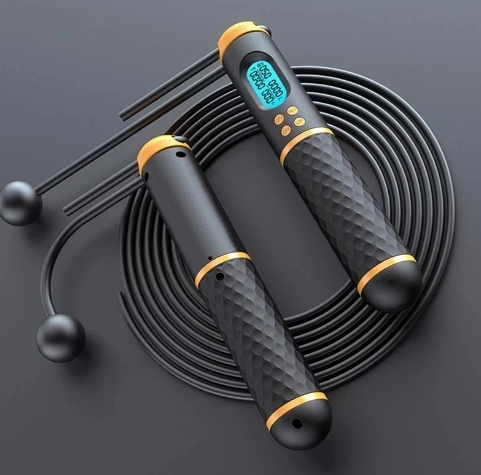 2 In 1 Multifun Speed Skipping Rope With Digital Counter Professional Ball Bearings And Non-slip Handles Jumps And Calorie Count