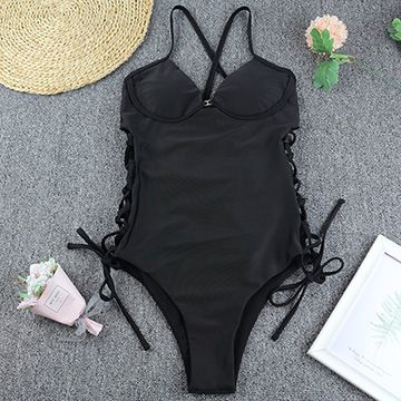 Women Swimwear Sexy High Cut One Piece Swimsuit Backless Swim Suit Black White Red Thong Bathing Suit Female Monokini