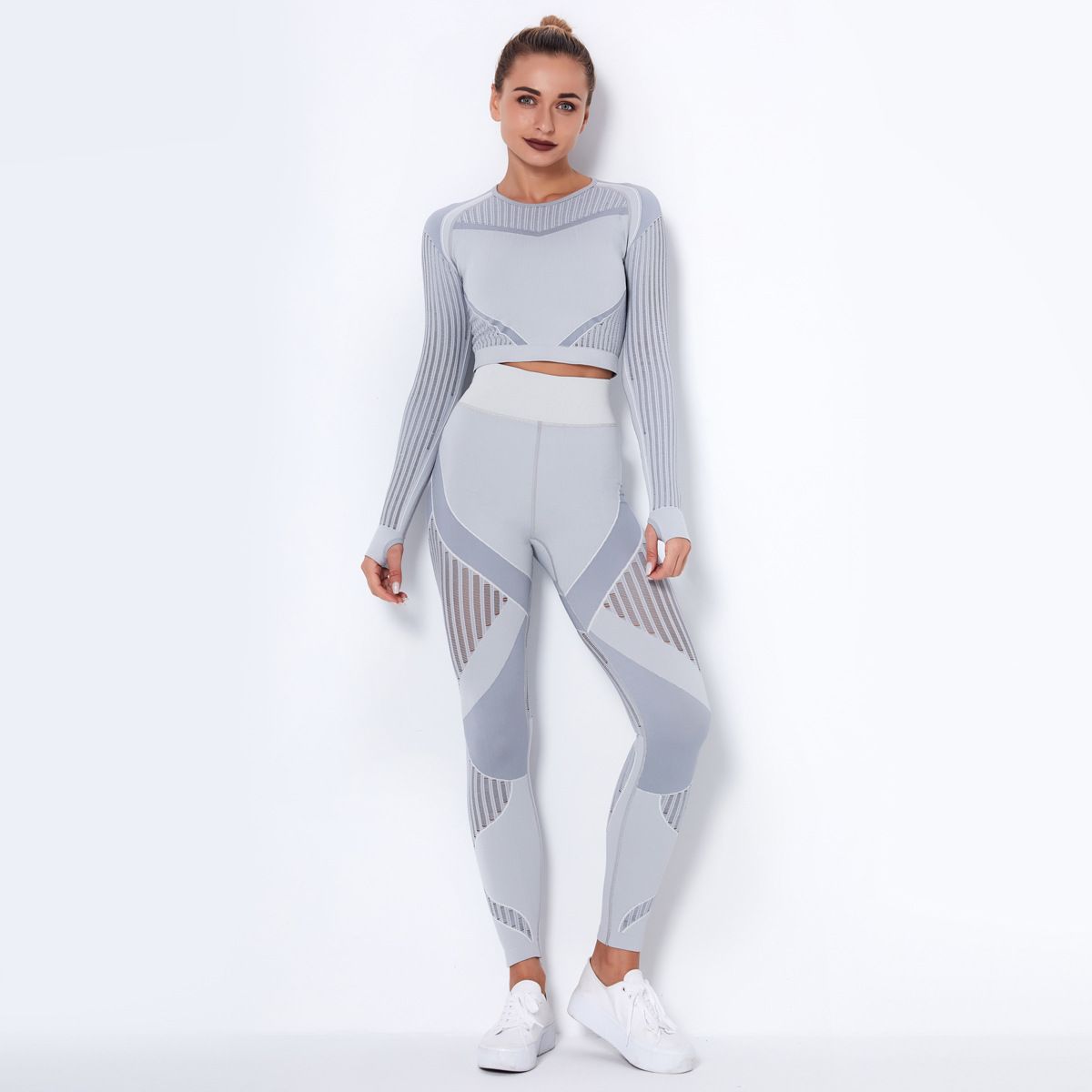 Hollow Out Seamless Yoga Set Sport Outfits Women Black Two 2 Piece Crop Top Bra Leggings Workout Gym suit Fitness Sport Sets