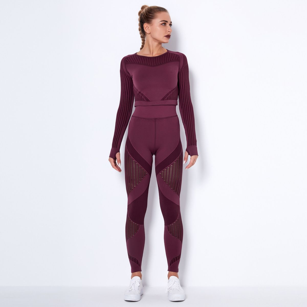 Hollow Out Seamless Yoga Set Sport Outfits Women Black Two 2 Piece Crop Top Bra Leggings Workout Gym suit Fitness Sport Sets