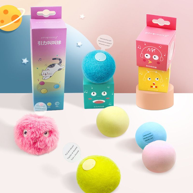 Smart Cat Toys Interactive Ball Plush Smart Interactive Pet Toy for Dog Cat Game Ball Kitten Touch Sounding Pet Supplie