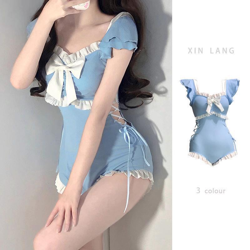 New Kawaii Swimsuit Women Bikini Fashion Swimwear One-Piece Monokini Sexy Push Up Girls Padded Beach Wear Swimming Summer