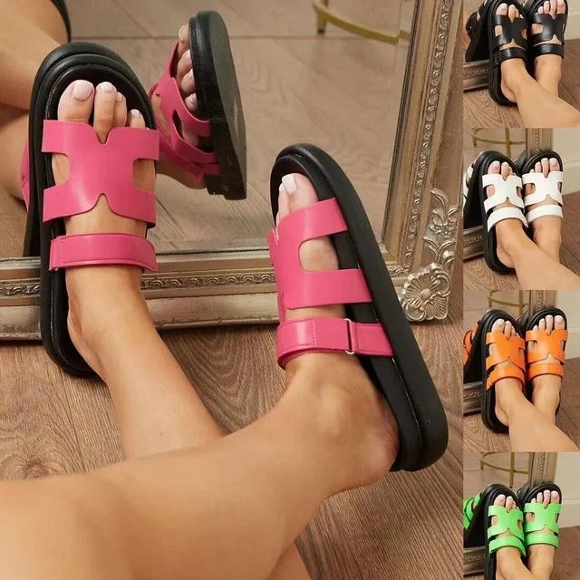 Flat Bottom Slippers Summer New Style Slippers Women's Versatile Beach Slippers Casual Fashion Women's Shoes Zapatos De Mujer