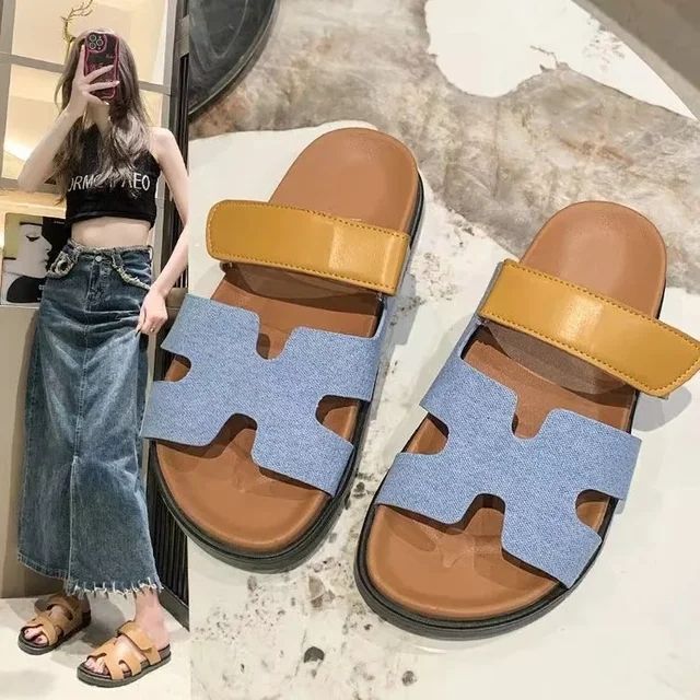 Flat Bottom Slippers Summer New Style Slippers Women's Versatile Beach Slippers Casual Fashion Women's Shoes Zapatos De Mujer