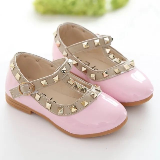 Girls Loafers Shoes Spring Children Shoes Girl Rivets Princess Autumn Toddler Girls Kids Flat Shoes T-Tied Style Girls Summer Sandals