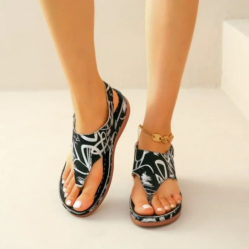 Women Sandals Orthopedic Wedge Heels Sandals 2024 Summer New Fashion Buckle Shoes for Women Beach Flip Flops Zapatos De Mujer