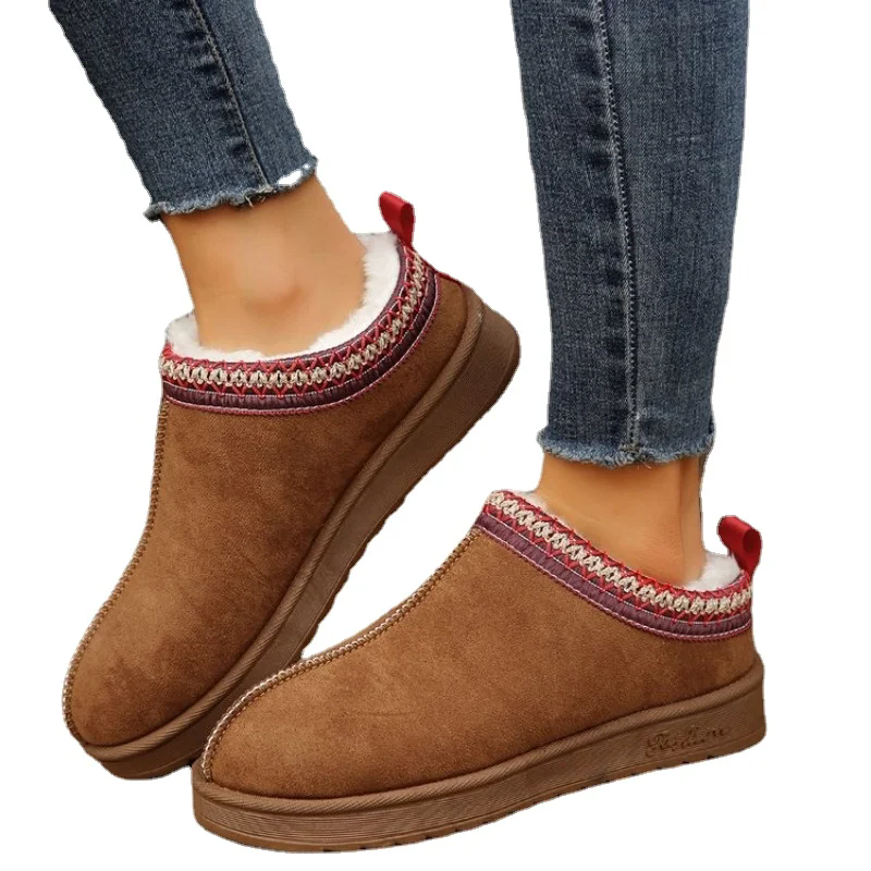 Chelsea Ankle Snow Boots Women Winter 2024 New Brand Fur Short Plush Warm Flats Slippers Platform Shoes Flip Flops Botas