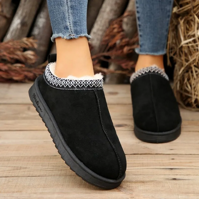 Chelsea Ankle Snow Boots Women Winter 2024 New Brand Fur Short Plush Warm Flats Slippers Platform Shoes Flip Flops Botas
