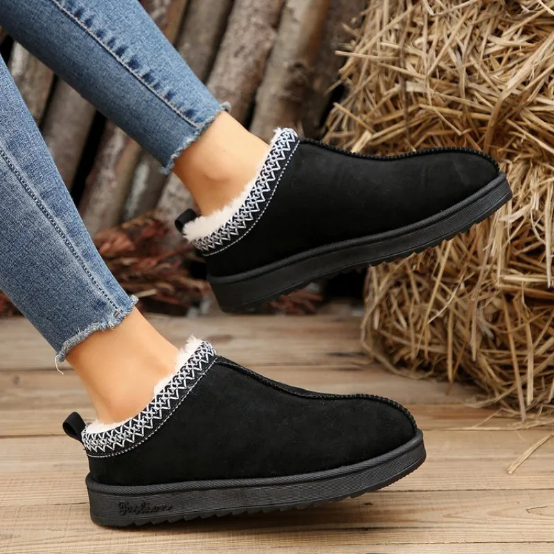 Chelsea Ankle Snow Boots Women Winter 2024 New Brand Fur Short Plush Warm Flats Slippers Platform Shoes Flip Flops Botas