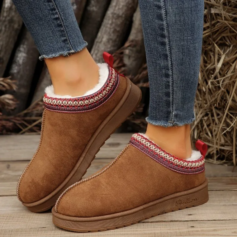 Chelsea Ankle Snow Boots Women Winter 2024 New Brand Fur Short Plush Warm Flats Slippers Platform Shoes Flip Flops Botas