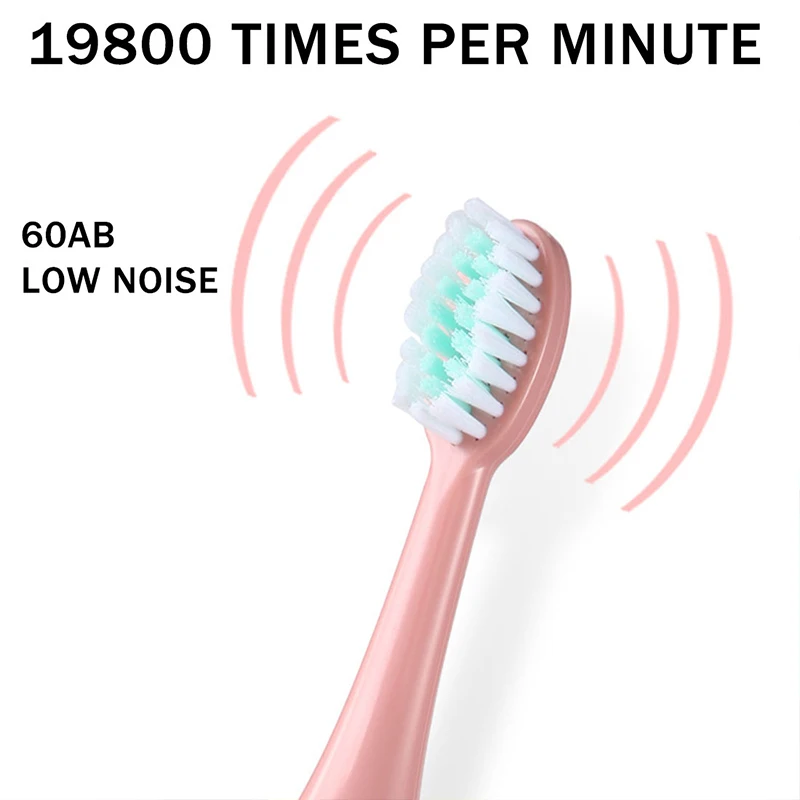 Colorful Cute Cartoon Design Ultrasonic Electric Toothbrush Slim Smart Kids Electric Toothbrush With Replacement Heads