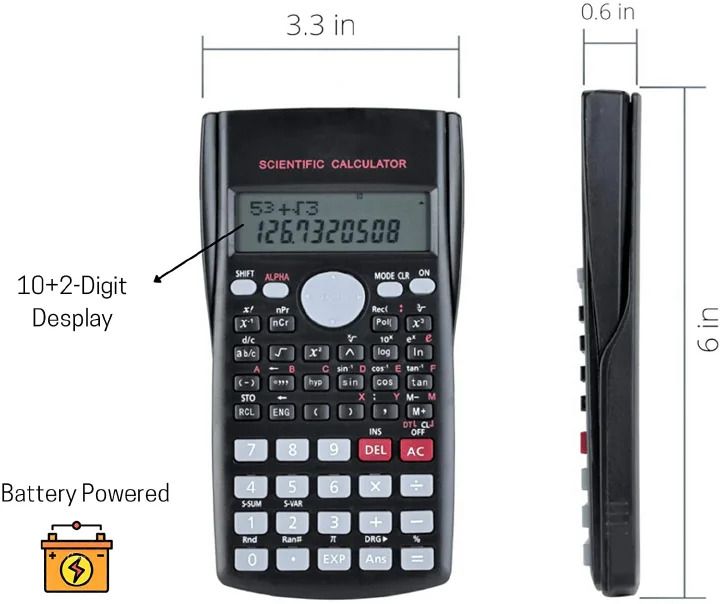 Portable Scientific Calculator  Functions Calculator 12 Digits Display Scientific Calculator for Mathematics Teaching  School Student 240  KK-82MS-B
