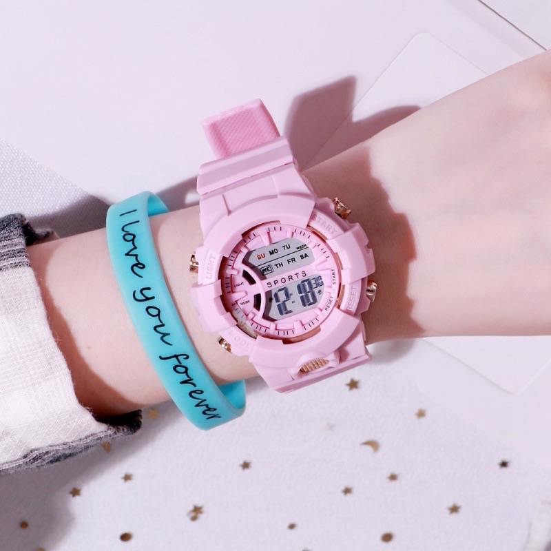 Fashion Girls Watch Waterproof LED Digital Women Watches Countdown Stopwatch Sport Multifunction Clock Electronic Wristwatch