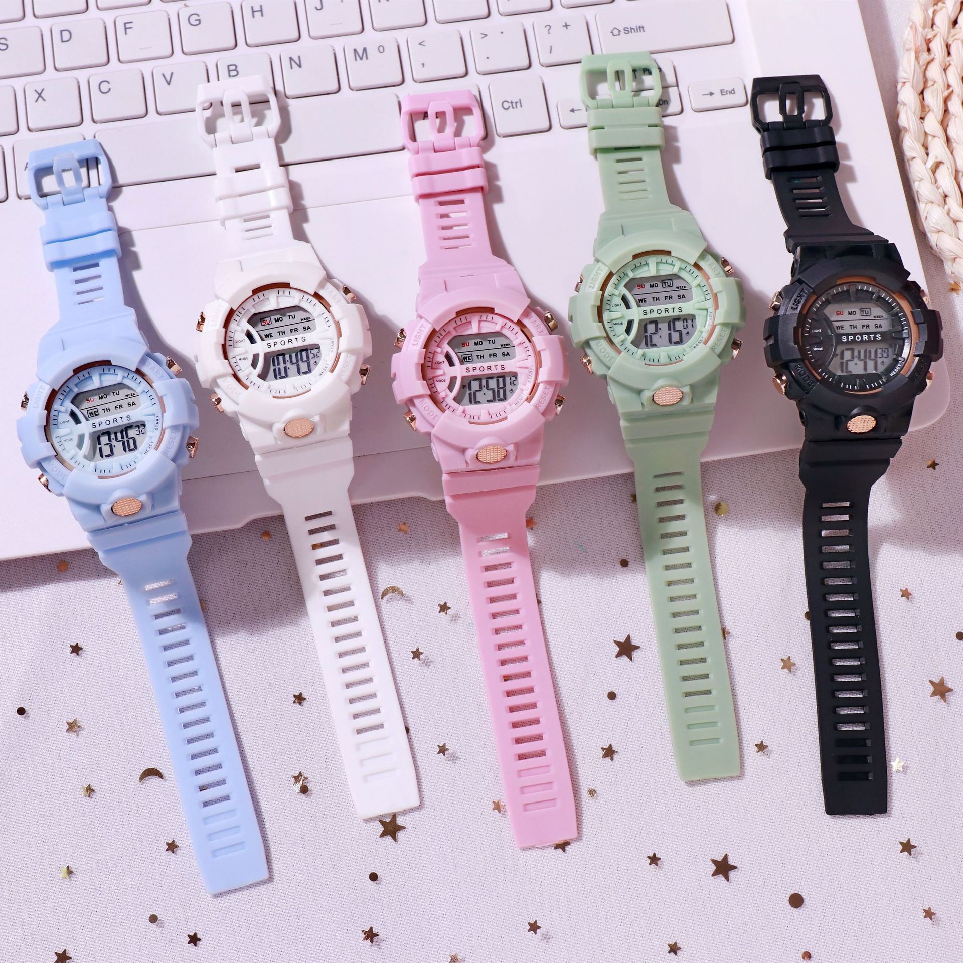 Fashion Girls Watch Waterproof LED Digital Women Watches Countdown Stopwatch Sport Multifunction Clock Electronic Wristwatch