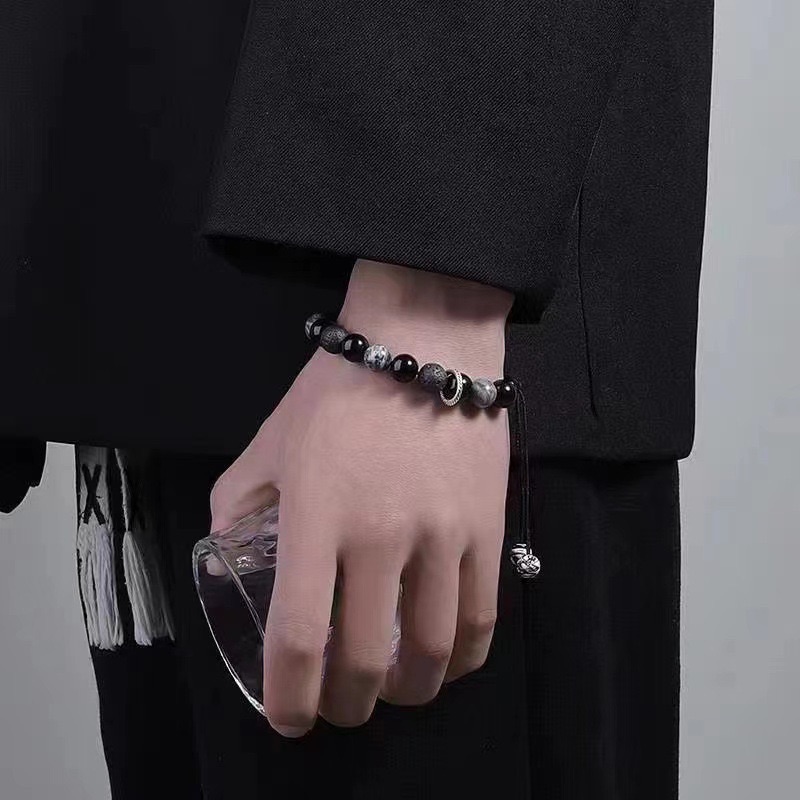 Natural Stone Bead Bracelets for Men Fashion Luxury Antique Crown Mate Beads Tiger Eye Stone Handmade Beaded Bracelets Jewelry