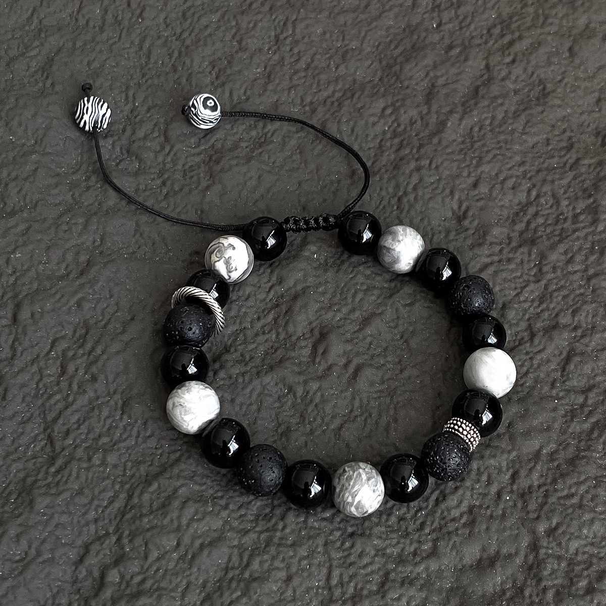 Natural Stone Bead Bracelets for Men Fashion Luxury Antique Crown Mate Beads Tiger Eye Stone Handmade Beaded Bracelets Jewelry