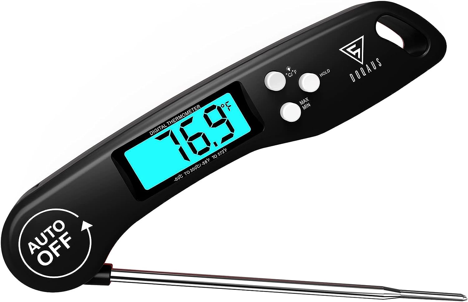 Meat Thermometers, DOQAUS Instant Read Food Thermometers for Cooking, Digital Kitchen Thermometer Probe with Backlight & Reversible Display, Cooking Temperature Thermometers for Turkey Grill BBQ Oven