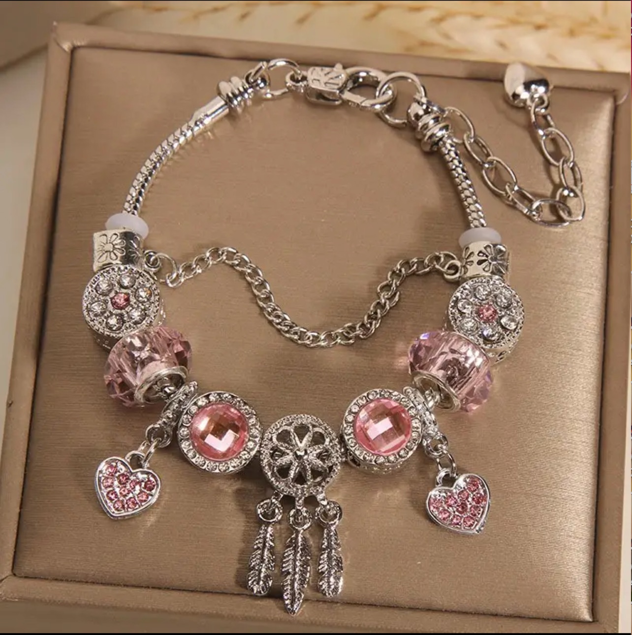 Pan Family Style Bracelet Female Diy Fine Vintage Green Dream Catching Net Pendant Bracelet Net Red Forest Snake Bone Bracelet