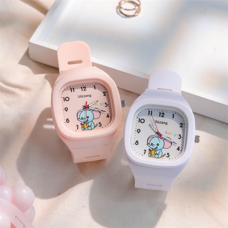 New Lovely Kids Watch Square Luminous Watch Fashion Silicone Sports Watch for Students Luminous Watch Popular in Instagram